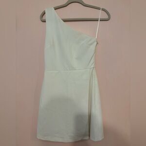 She + Sky One-Shoulder Cream Dress